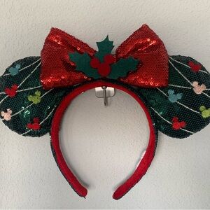 Festive Red and Green Sequin Kids Costume Headband